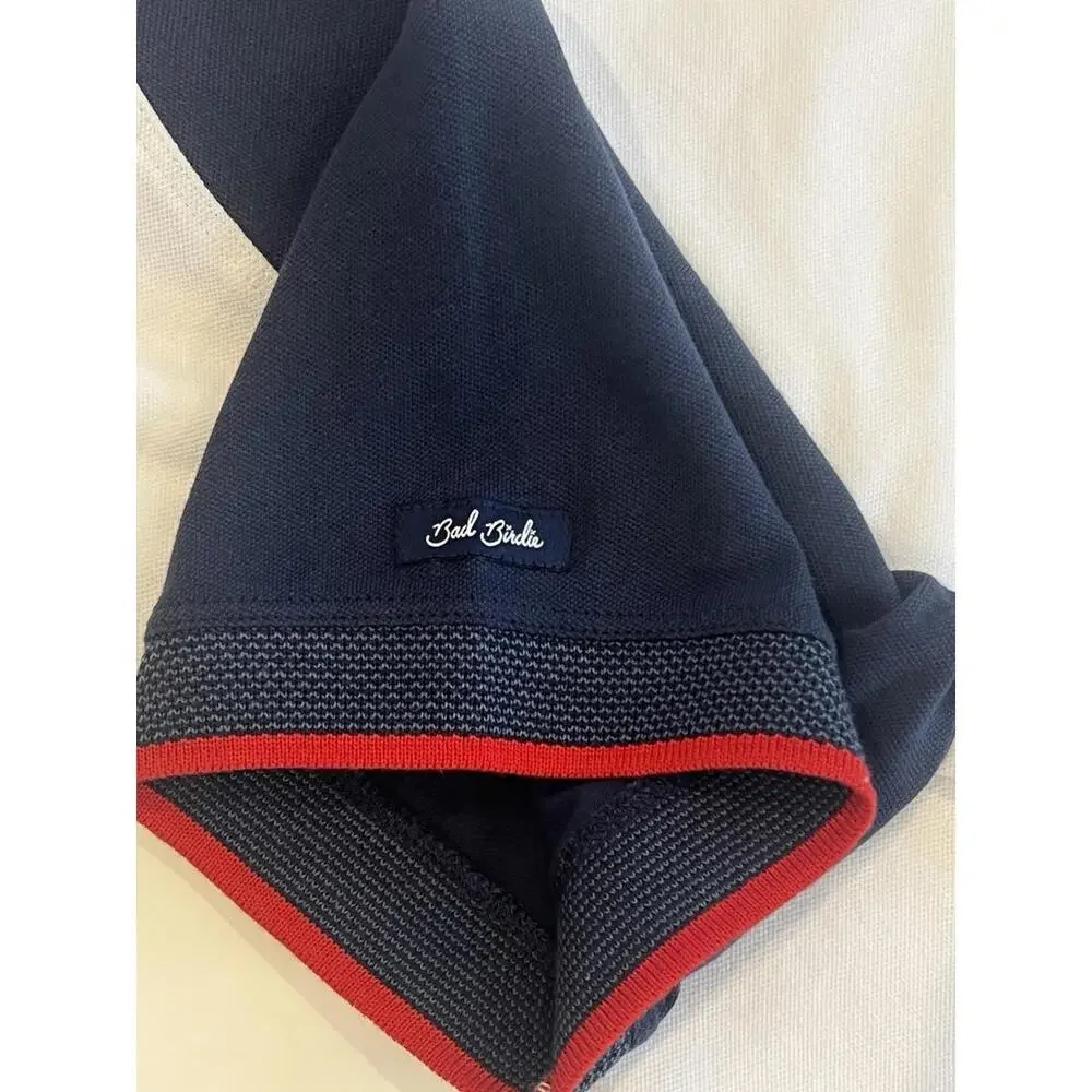 $84 Bad Birdie Pique Golf Polo Shirt Mens M White Navy Red Shirt Short Sleeve - Picture 5 of 9